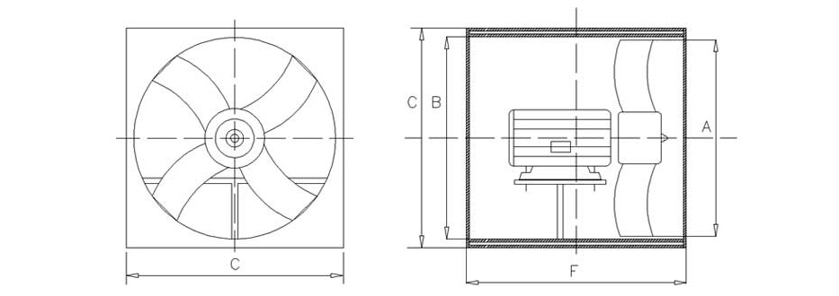 玻璃鋼（gāng）壁式方形軸流風機