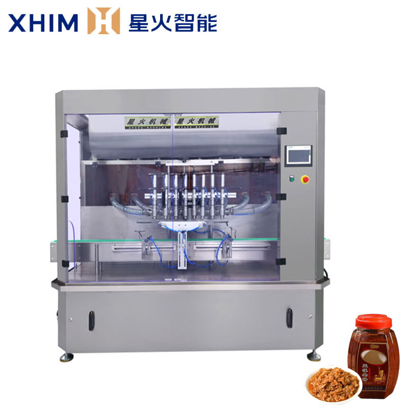 多頭醬料灌（guàn）裝（zhuāng）機-八頭顆粒醬灌裝機