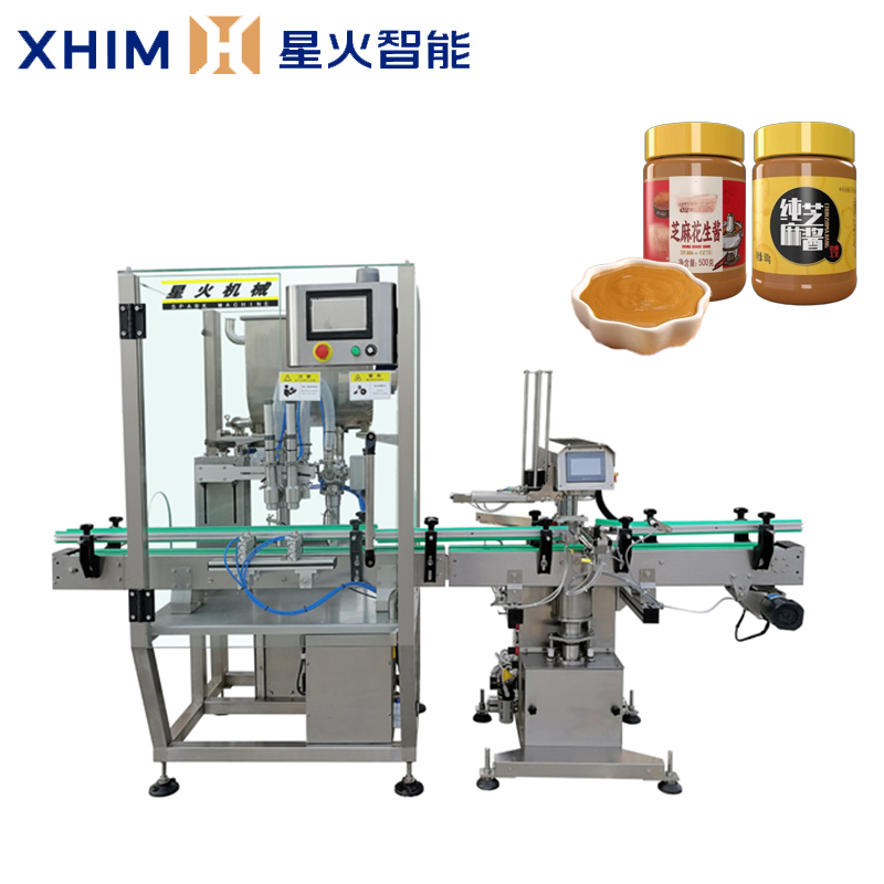 雙頭醬料（liào）灌裝旋蓋一體機-灌（guàn）裝旋（xuán）蓋機生產線