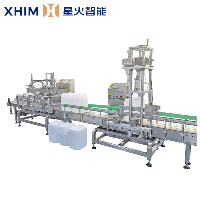 大型稱重灌裝旋蓋機-全自動灌裝旋（xuán）蓋一